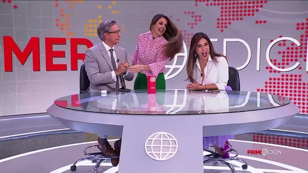 El periodista y conductor de Primera Edición recibió el cariño de sus colegas en plena emisión del programa. Video: Primera Edición