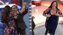 El periodista mostró sus mejores pasos de baile junto a la conductora de América Espectáculos (Foto: América TV)