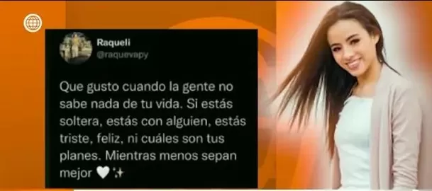 Mensaje publicado por Melissa Lobatón hace unos días/Foto: América Tv