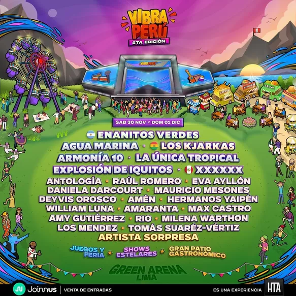 Esta es la cartelera de artistas del festival 'Vibra Perú'/Foto: Instagram