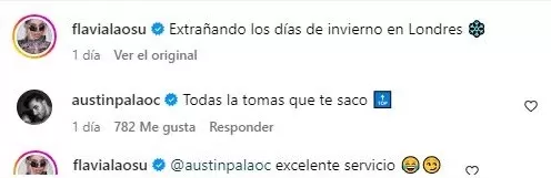 Flavia Laos recibió comentarios de Austin Palao en Instagram / Foto: Captura IG Flavia Laos