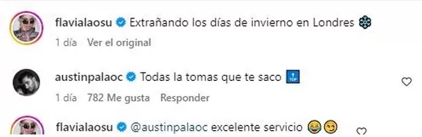 Flavia Laos recibió comentarios de Austin Palao en Instagram / Foto: Captura IG Flavia Laos Flavia Laos recibió comentarios de Austin Palao en Instagram / Foto: Captura IG Flavia Laos
