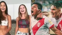 Flavia Laos y Luciana Fuster se juntaron para ver el Perú - Uruguay