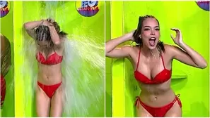 Flavia López recibió tremendo duchazo como castigo / AméricaTV