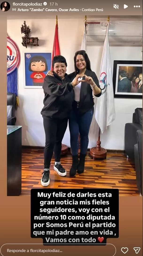 Florcita Polo confirma candidatura al Congreso con Somos Perú / Instagram Florcita Polo confirma candidatura al Congreso con Somos Perú / Instagram