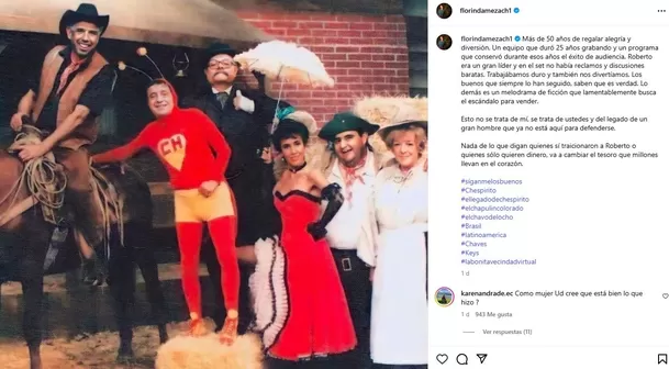 Florinda Meza llama "traidores" a quienes intentan dañar el legado de Chespirito / Instagram