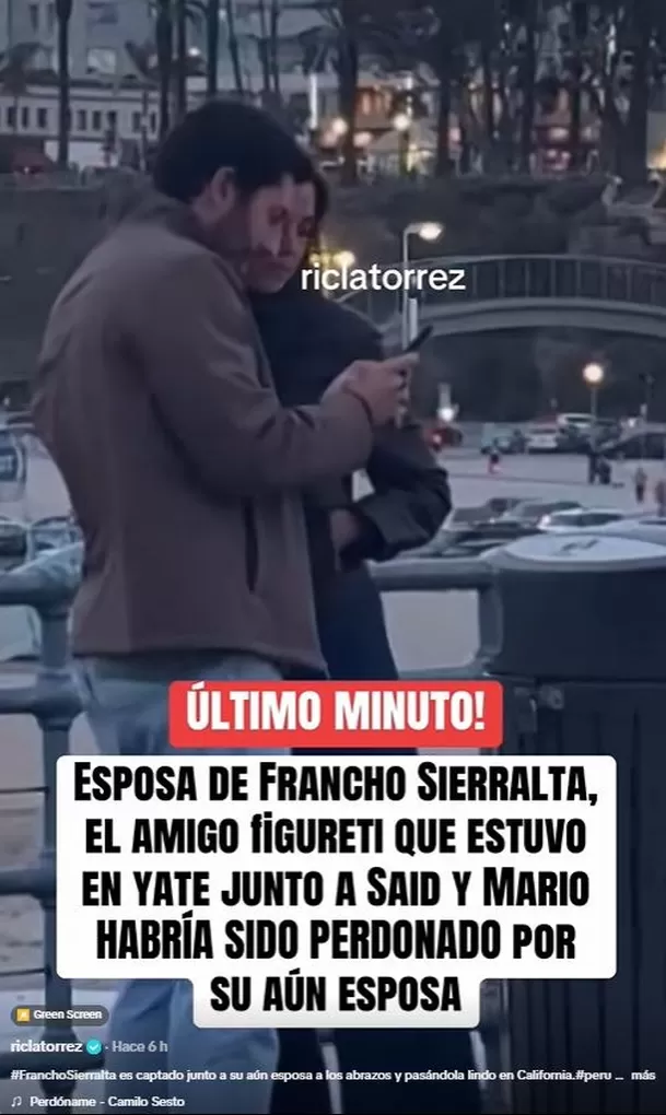 Francho Sierralta habría sido perdonado por su esposa tras ampay en Argentina / TikTok RicLaTorre