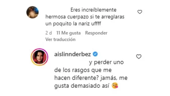 La fuerte respuesta de Aislinn Derbez a quien le pidió operarse la nariz