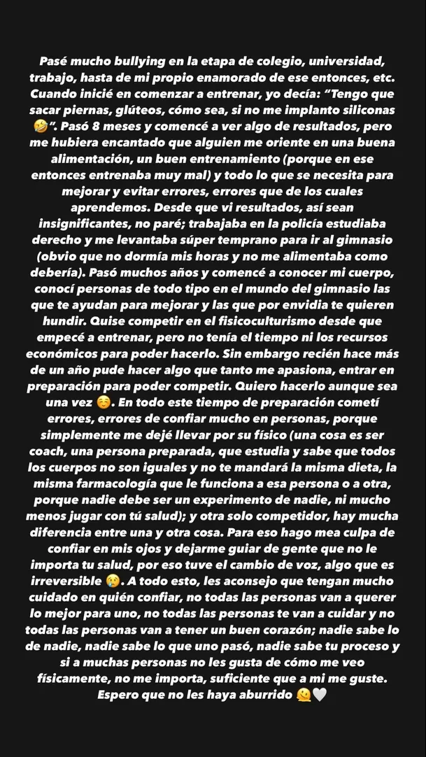 Jossmery Toledo habla sobre su cambio físico y cómo le ayudó a mejorar su autoestima. Foto: Instagram