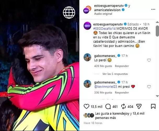 Gabriel Meneses "sufre" por Kevin Díaz tras declararse a Onelia / IG: @estoesguerraperutv Gabriel Meneses "sufre" por Kevin Díaz tras declararse a Onelia / IG: @estoesguerraperutv