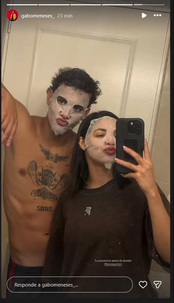 Gabriel Meneses publicó una foto con Sirena Ortiz que reflejan su cercanía. Foto: Instagram