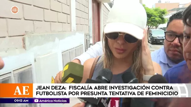 Gabriela Alava fue interceptada por la prensa tras la denuncia en contra de Jean Deza por violencia física / América Espectáculos 