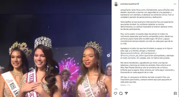 Gaela Barraza fue coronada como  Miss Teen Model World