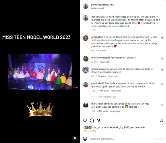 Gaela Barraza fue coronada como  Miss Teen Model World