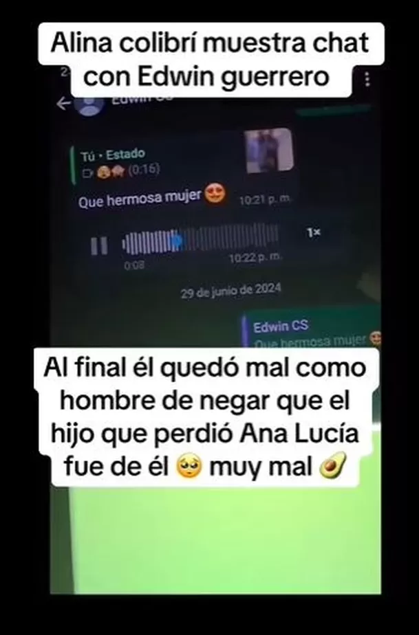 Gemela de Ana Lucía Urbina 'destruye' a Edwin Guerrero tras audio / Captura