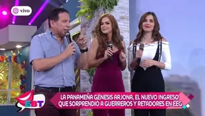 Génesis Arjona remeció el set de EEG con su regreso (Foto: Captura América TV)