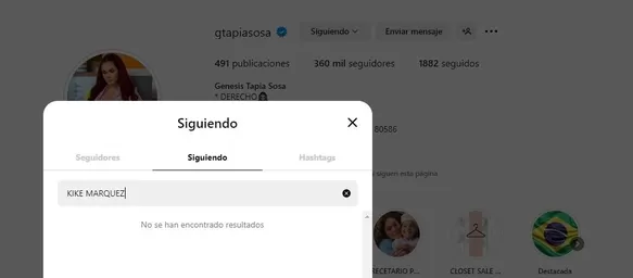 Génesis Tapia dejó de seguir a su esposo Kike Márquez/Foto: Instagram