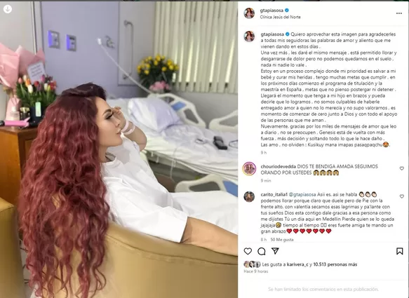 Génesis Tapia dejó un mensaje a sus seguidores/Foto: Instagram