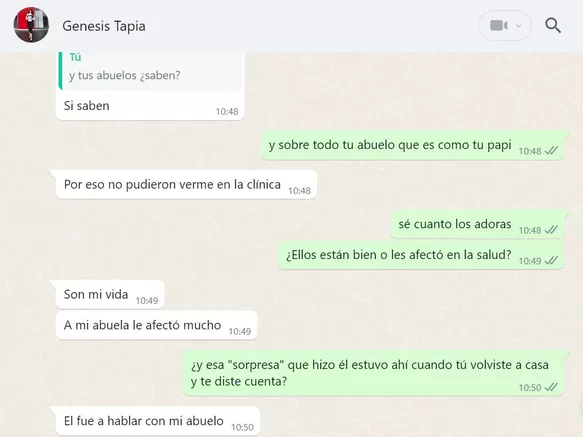 Conversación con Génesis Tapia/Foto: Web América Noticias