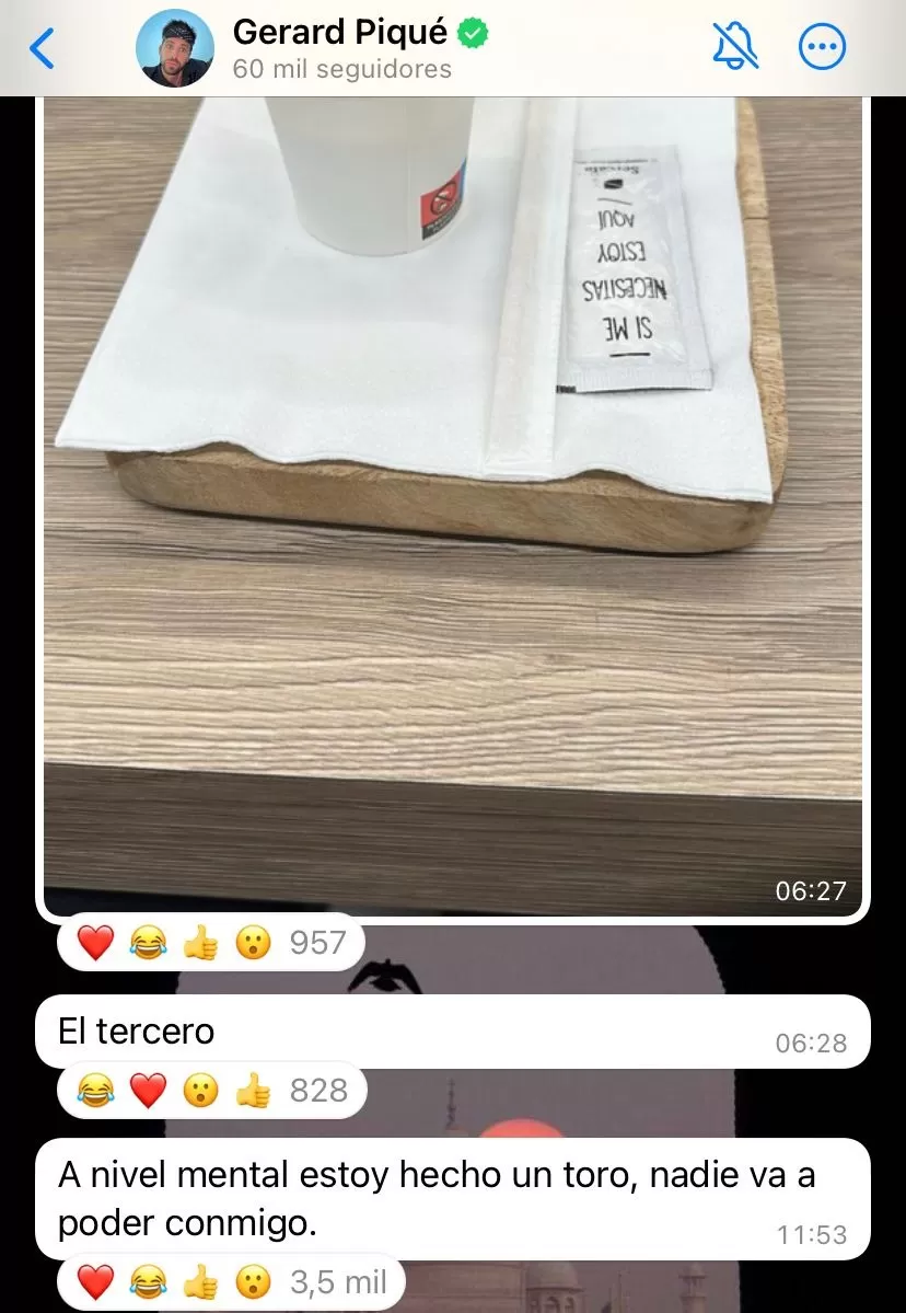 Canal de WhatsApp de Gerard Piqué 