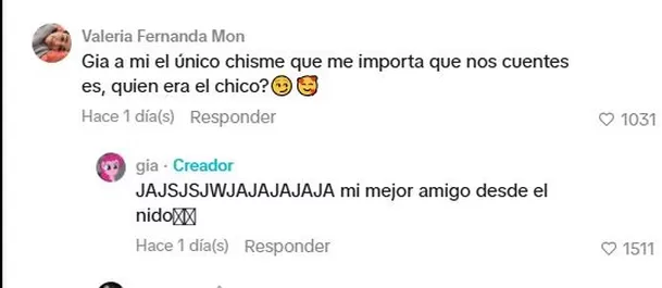 Gia Meier responde sobre su acompañante en cita nocturna / TikTok Gia Meier responde sobre su acompañante en cita nocturna / TikTok