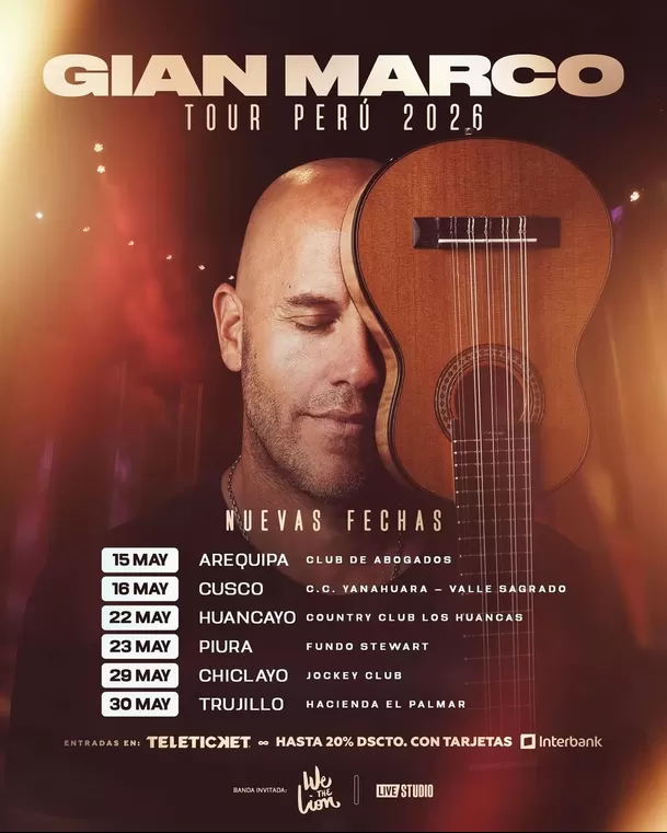 ¿Cuáles son las nuevas fechas del concierto de Gian Marco? / Instagram