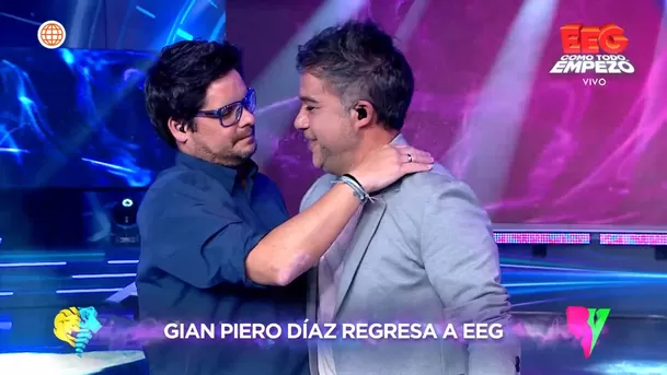 Gian Piero Díaz regresó a EEG y así fue su conmovedor saludo con Renzo Schuller. Fuente: AméricaTV