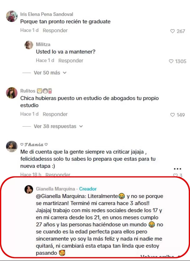 Gianella Marquina responde a quienes critican su embarazo / IG: TikTok @gianemarquina Gianella Marquina responde a quienes critican su embarazo / IG: TikTok @gianemarquina