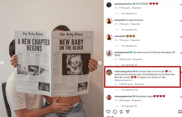 Melissa Klug es la más feliz por el embarazo de su hija Gianella Marquina / IG: @gianemarquina