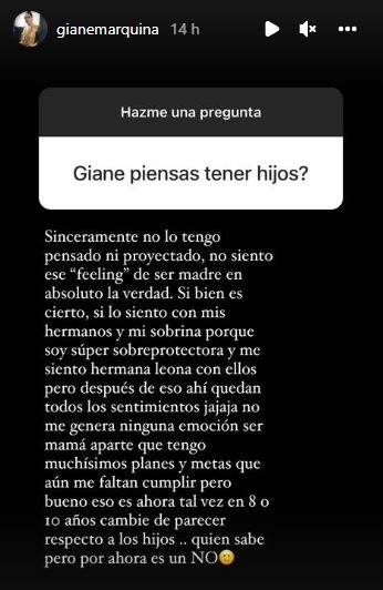 Gianella Marquina, hija mayor de Melissa Klug, no quiere ser mamá: ”No me genera ninguna emoción”