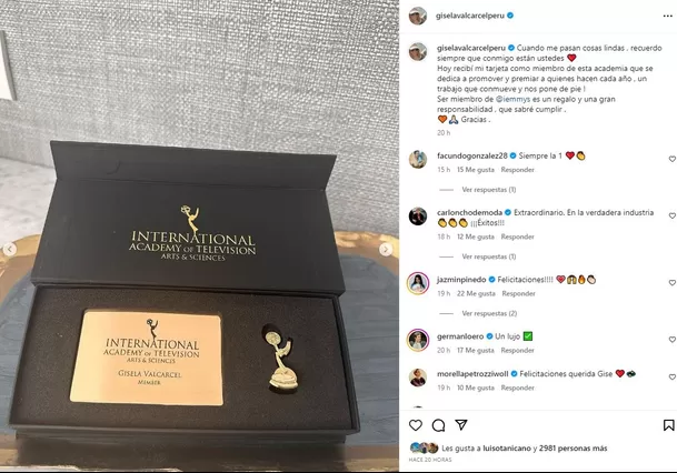 La conductora Gisela Valcárcel se emocionó y compartió su felicidad con todos sus seguidores / Instagram