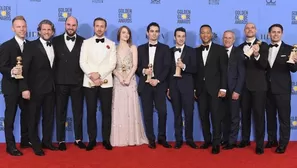 Reparto y equipo de 'La La Land', ganadores de Mejor Película - Musical o Comedia. (Vía: AFP)