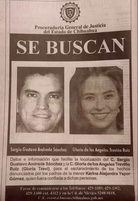 Gloria Trevi y Sergio Andrade fueron perseguidos por la justicia a finales de los 90. Fuente: X