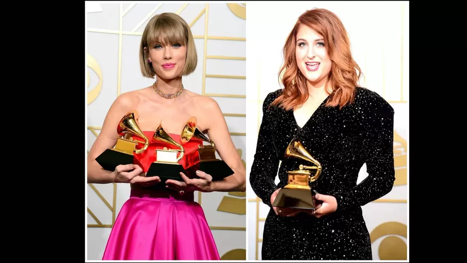 Taylor Swift y Meghan Trainor en los Grammy. Fotos: EFE