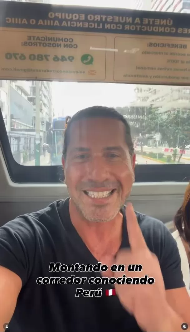 Gregorio Pernía ‘El Titi’ se sube al Corredor Azul y recorre calles de Lima / IG: gregoriopernia Gregorio Pernía ‘El Titi’ se sube al Corredor Azul y recorre calles de Lima / IG: gregoriopernia