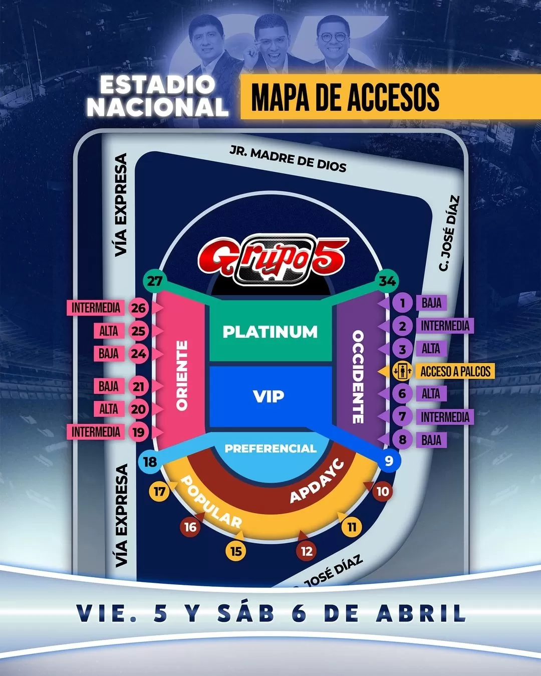 Mapa de accesos | Imagen: Instagram Grupo 5