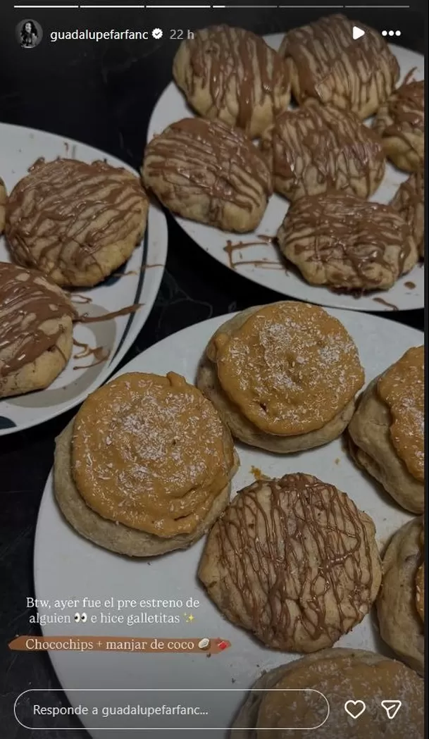 Guadalupe Farfán enterneció a sus seguidores al preparar galletas para el preestreno de la obra de Mathias Spitzer. Foto: América TV Guadalupe Farfán enterneció a sus seguidores al preparar galletas para el preestreno de la obra de Mathias Spitzer. Foto: América TV