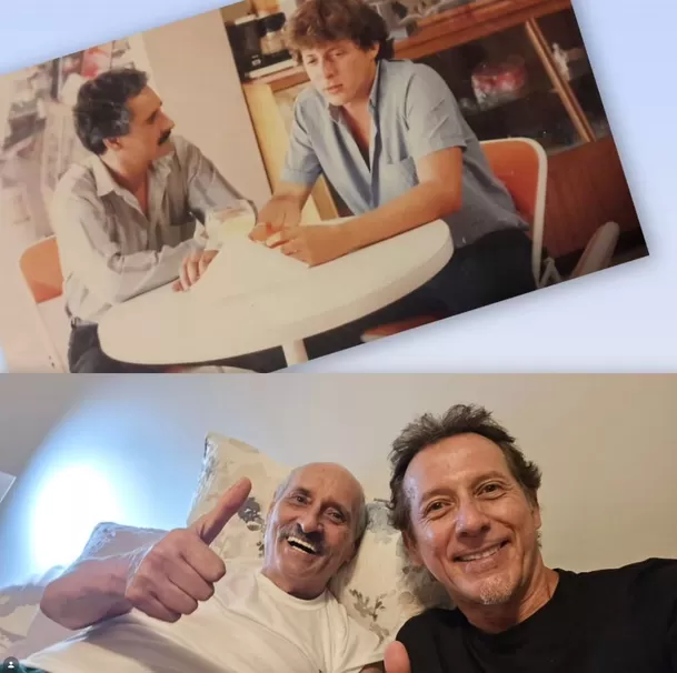 Acompañado y con buen ánimo. Así se dejó ver el reconocido actor Gustavo Bueno tras recibir la visita de Paul Martin, exestrella de De vuelta al barrio