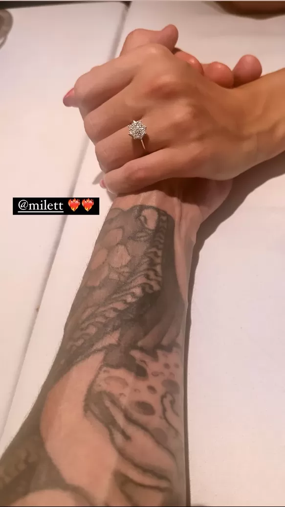 Fotografía que publicó Marcelo Tinelli junto a Milett Figueroa. Fuente: Instagram