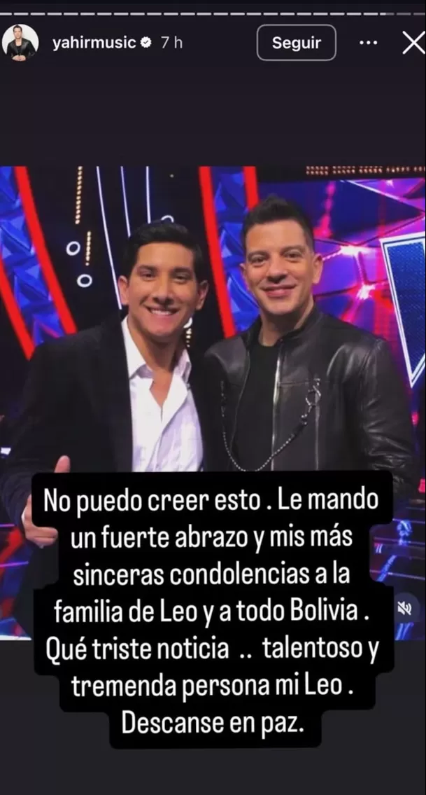 Uno de los mensajes más emotivos llegó por parte de Yahir, quien fue su coach / Captura Instagram