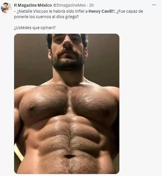 En redes sociales como X se habló de una presunta infidelidad de Natalie Viscuso a Henry Cavill 