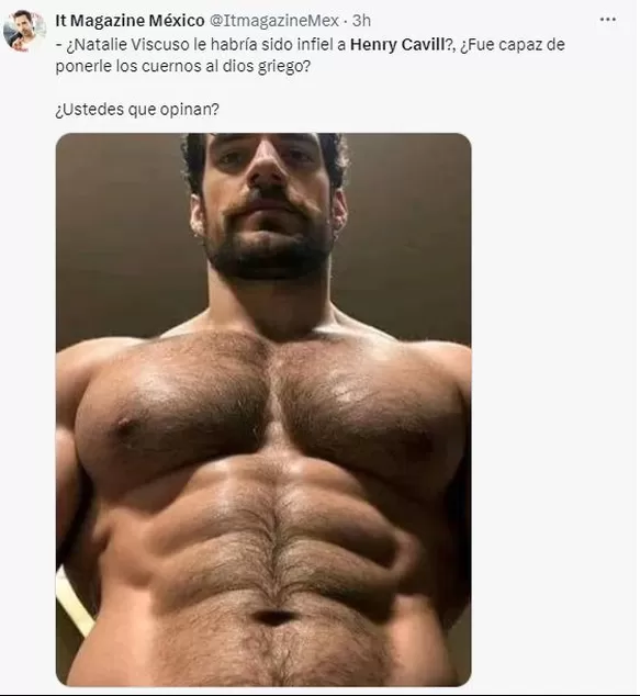 En redes sociales como X se habló de una presunta infidelidad de Natalie Viscuso a Henry Cavill 