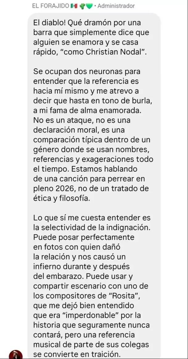 Respuesta de Christian Nodal a Cazzu / Instagram