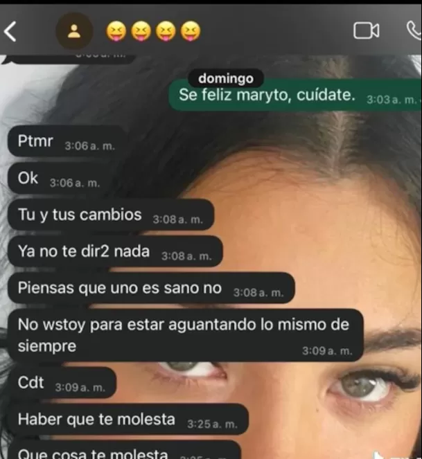 Los chats de Silvana Plasencia y el salsero Maryto / TikTok
