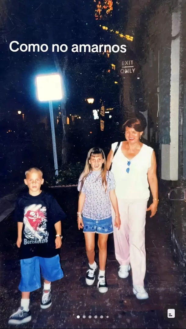 Alejandra Baigorria y Sergio Baigorria junto a su abuela paterna. Fuente: Instagram