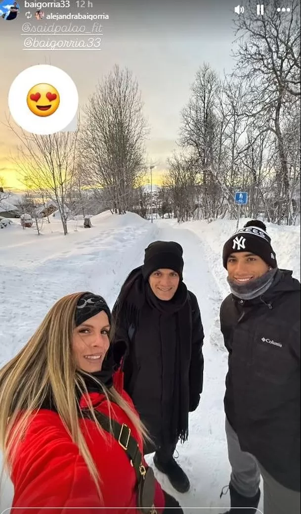 Alejandra Baigorria con su hermano y Said Palao en Noruega / Instagram