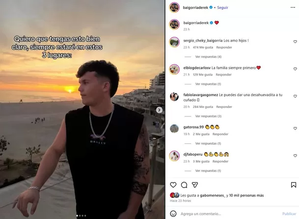 El hermano de Alejandra Baigorria compartió un mensaje tras el ampay que involucra a Said Palao y generó reacciones. Foto: Instagram
