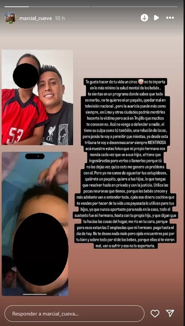 Marcial Cueva desmintió a Pamela López sobre visitas de Christian Cueva a sus hijos / Instagram