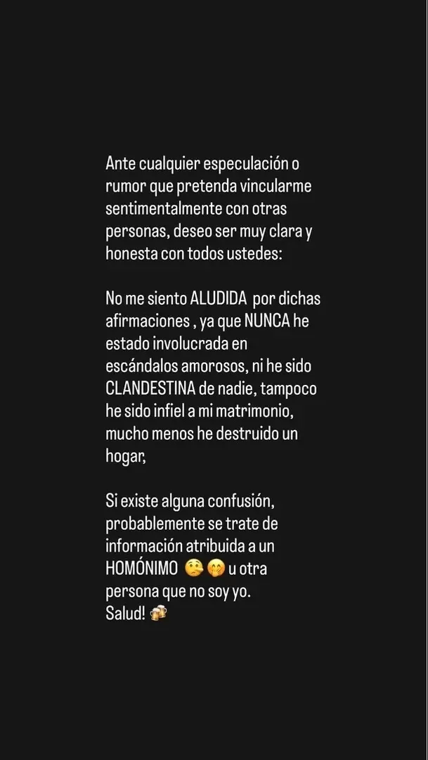 Pamela López responde tras mensaje de Christian Cueva/  Instagram