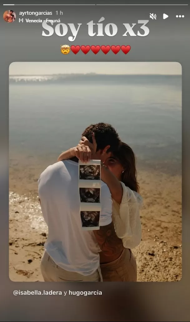 Hermano de Hugo García emocionado por embarazo de Isabella/ Captura Instagram Hermano de Hugo García emocionado por embarazo de Isabella/ Captura Instagram